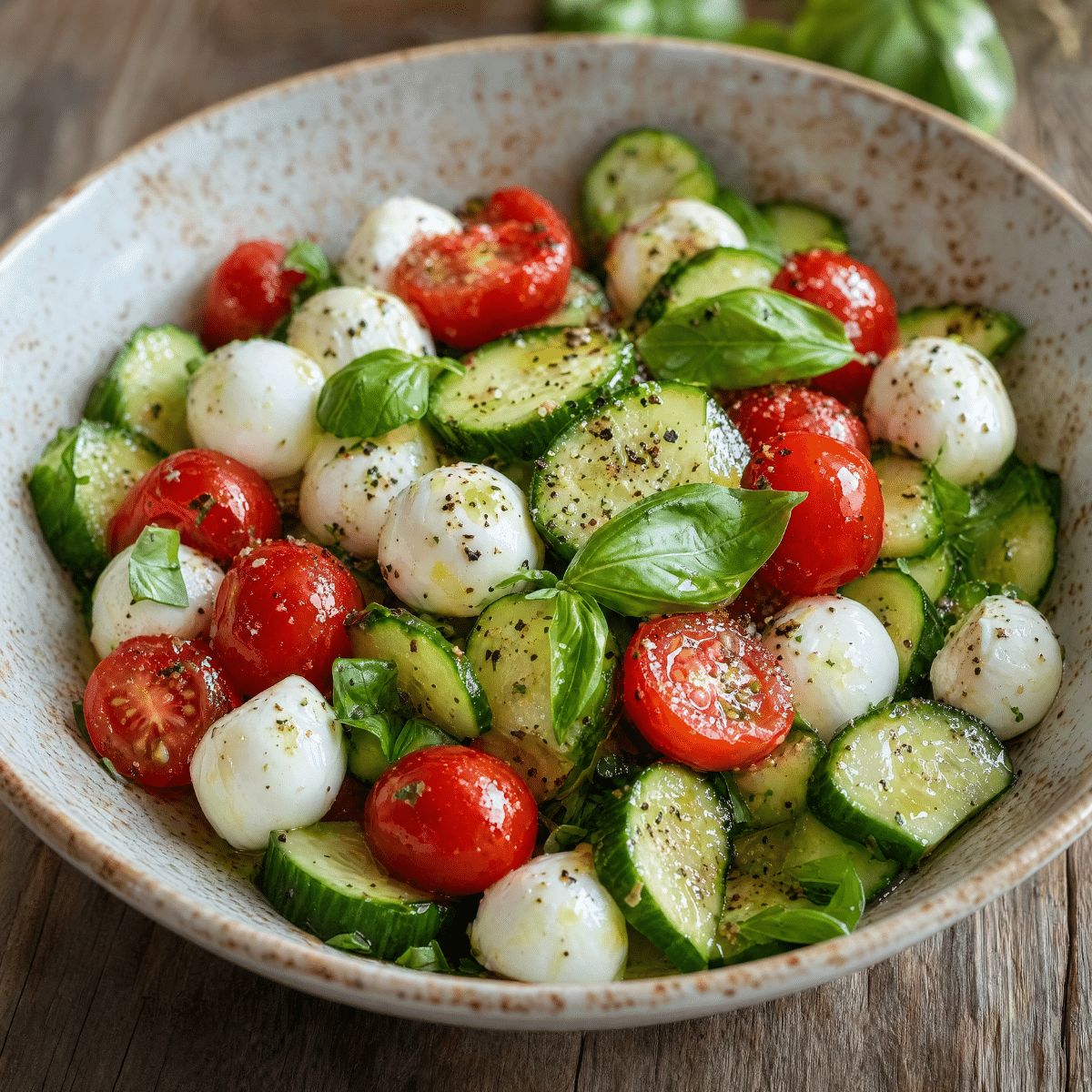 Cucumber Caprese Salad Easy Potluck Side Dish