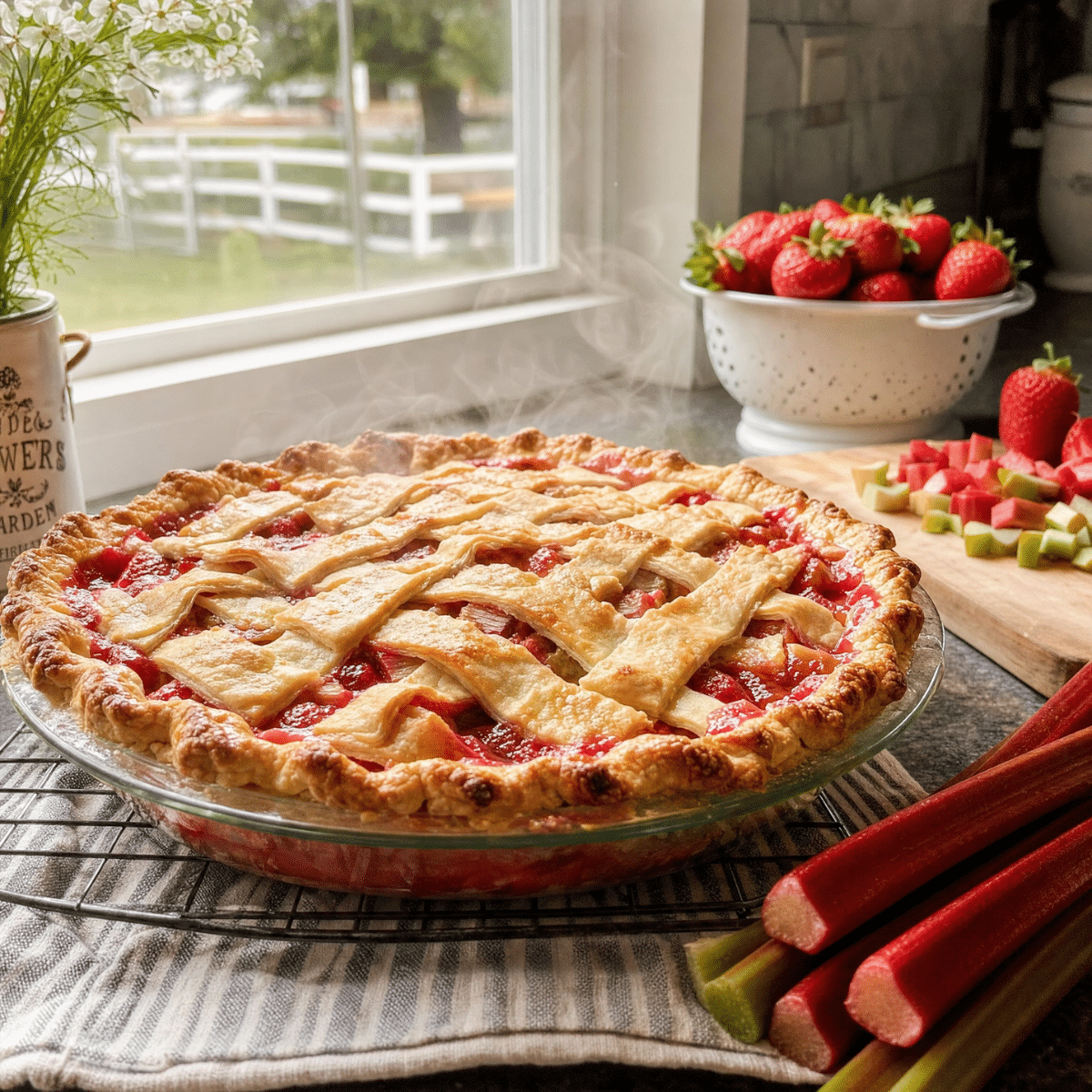 Strawberry Rhubarb Pie Recipe Easy, Homemade & Flavorful