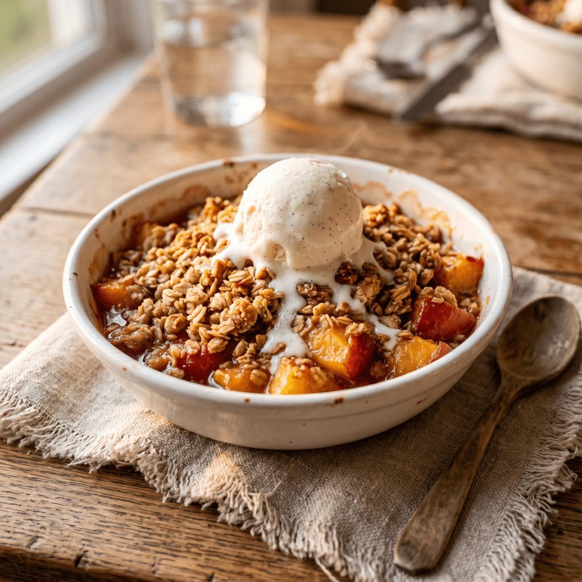 Easy Nectarine Crisp Recipe With Buttery Oat Topping