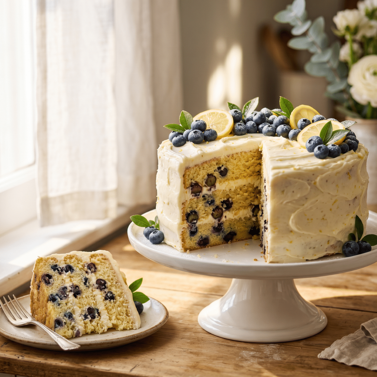 Best Lemon Blueberry Cake With Cream Cheese Frosting