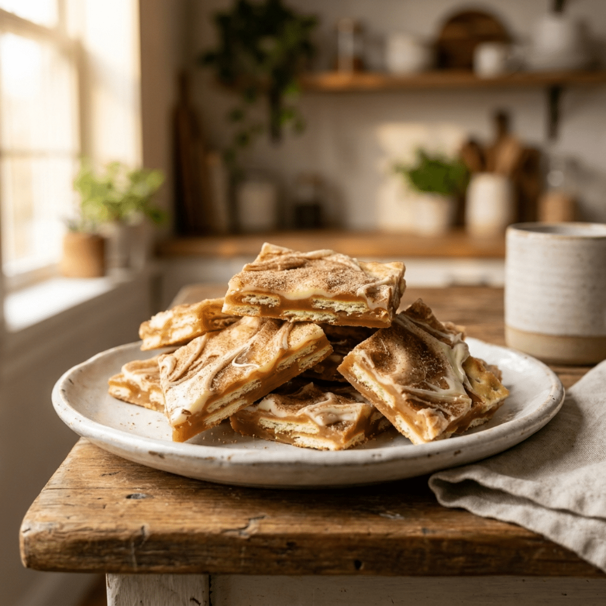 Easy Saltine Churro Toffee with White Chocolate