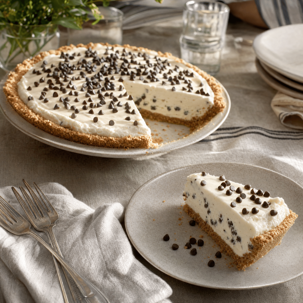 Chocolate Chip Cannoli Pie: Easy & Creamy Recipe